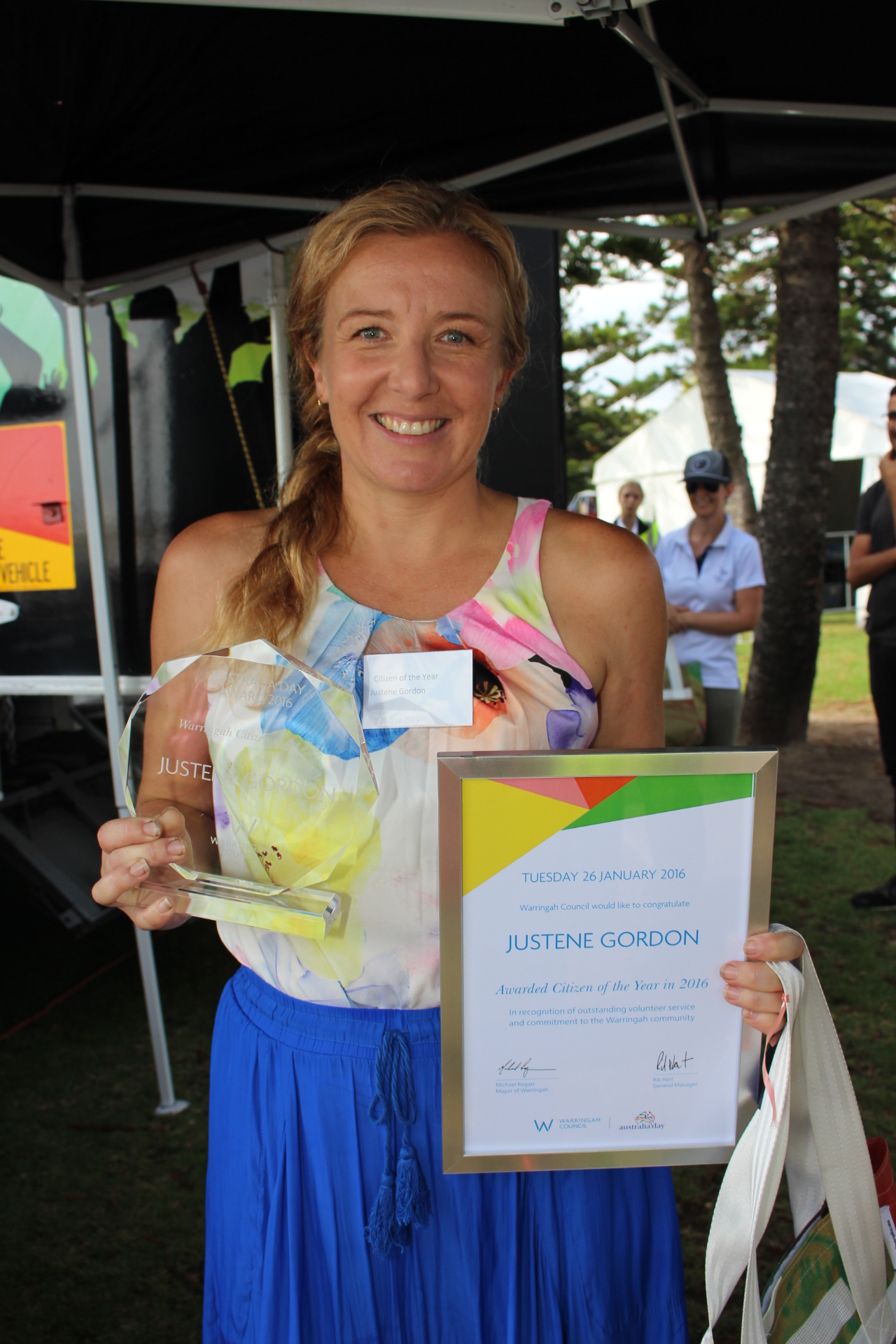 Justene Gordon, 2016 Warringah Council Citizen of the Year Justene Gordon, 2016 Warringah Council Citizen of the Year