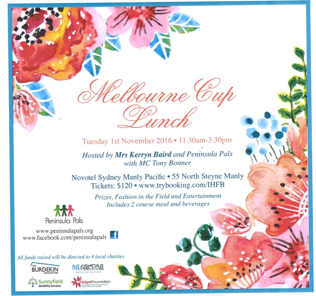 Peninsula Pals Melbourne Cup Day Invitation